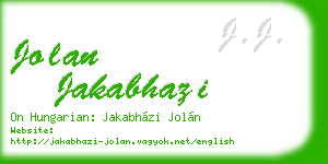 jolan jakabhazi business card