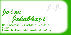 jolan jakabhazi business card